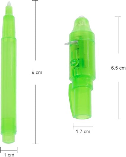 4Pcs Invisible Ink Pen Spy Pen with UV Light