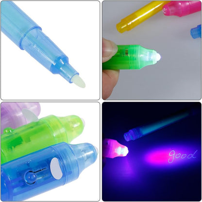 4Pcs Invisible Ink Pen Spy Pen with UV Light