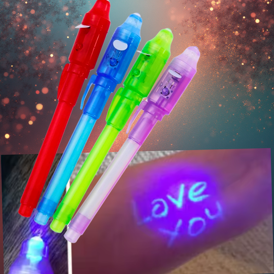 4Pcs Invisible Ink Pen Spy Pen with UV Light