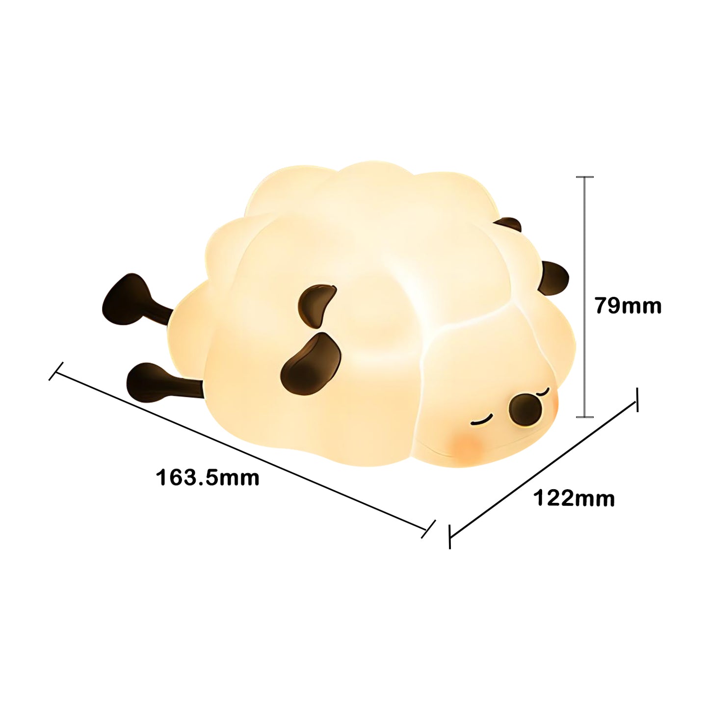 Cute Soft Silicone Touch Activate Night Light- Sheep - Panda - Elephant